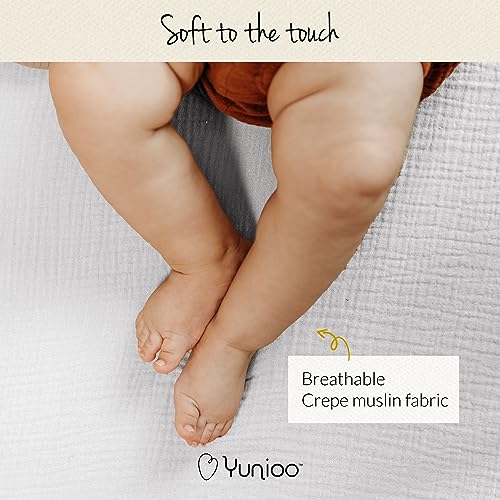 Ultrasoft Muslin Baby Crib Sheets Neutral for Boy or Girl, 100% Organic Cotton Boho Fitted Crib Sheet in 2-Pack, Universal Fit Crib Mattress Sheet Set, 52 x 28”- Rose-White - Image 4