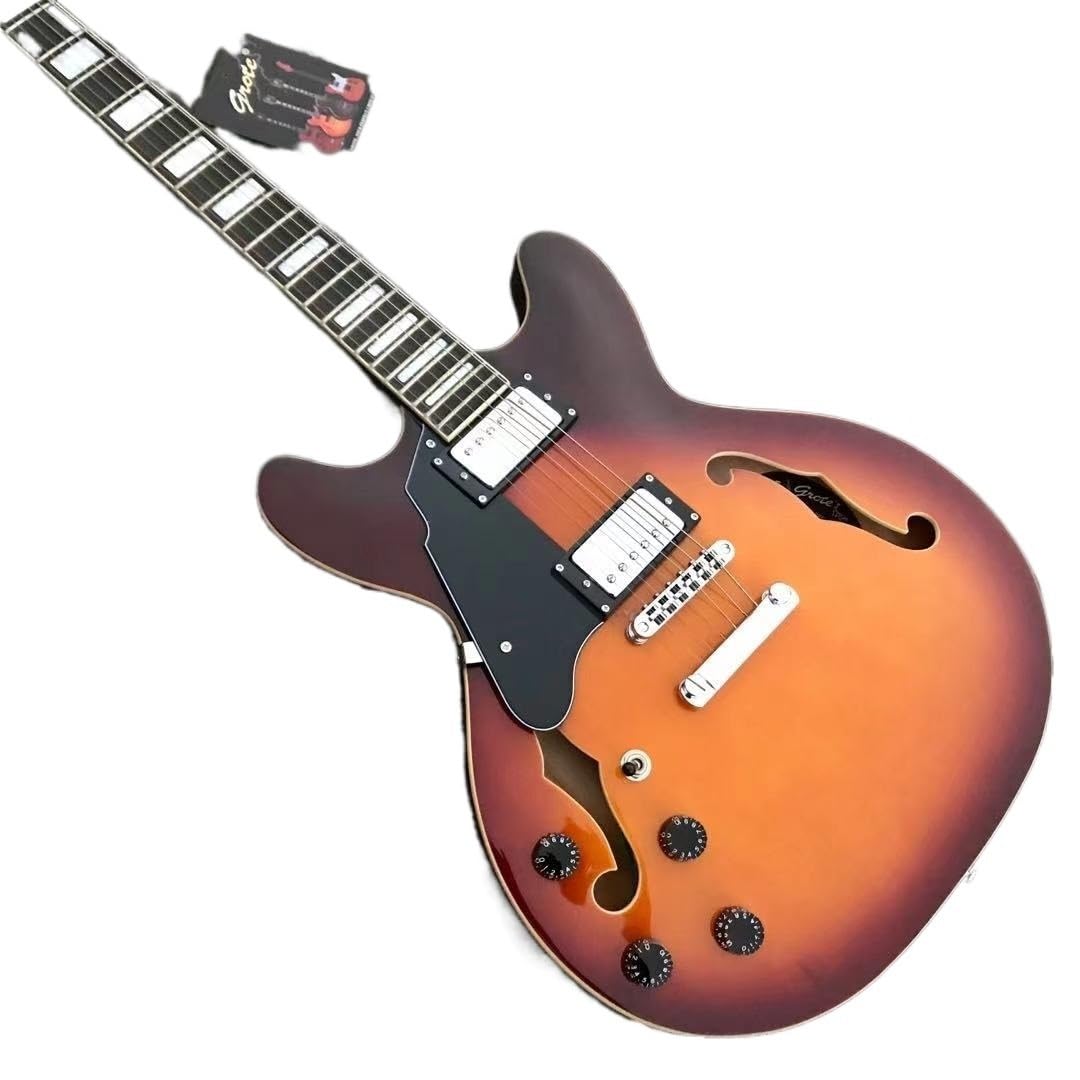 Amazon | カスタムレフティギター左利きジャズエレキギターサン
