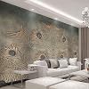 Aangepaste fotobehang voor muren 3D Chinese stijl Pauw Veer Abstracte Kunst Muur Schilderen Interieur Achtergrond Muur…