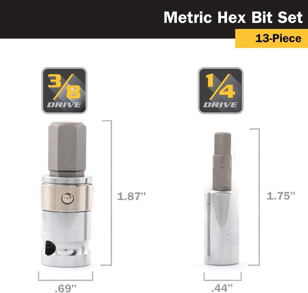 Titan Tools 16112 13-Piece Metric Hex Bit Set