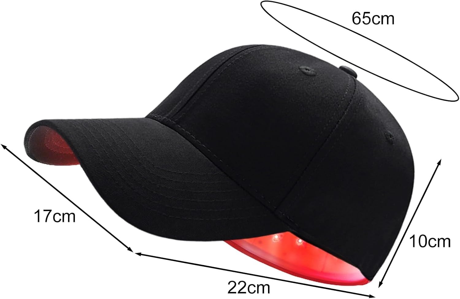 Cappuccetto a Luce Rossa, Cappello a Luce Rossa Per Testa, Tappo Di Crescita Dei Capelli Portatile, LED Da 215 Pcs, Dimensioni Da 660 Nm a 850 Nm Di Luce a Infrarossi, Per La Perdita Di Capelli