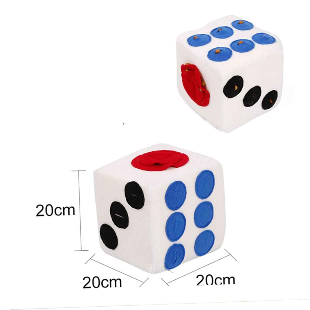 Giocattolo Facile da Pulire a Forma di Dado per Cani in Peluche Bianco e Gioco Interattivo Morbido e Creativo per L'addestramento in Casa