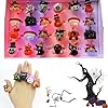 Epunk 24Pcs Halloween Glowing Rings - LED Light Up Jewelry with 3D Resin Designs, Adjustable for Kids & Adults Party Favors #4