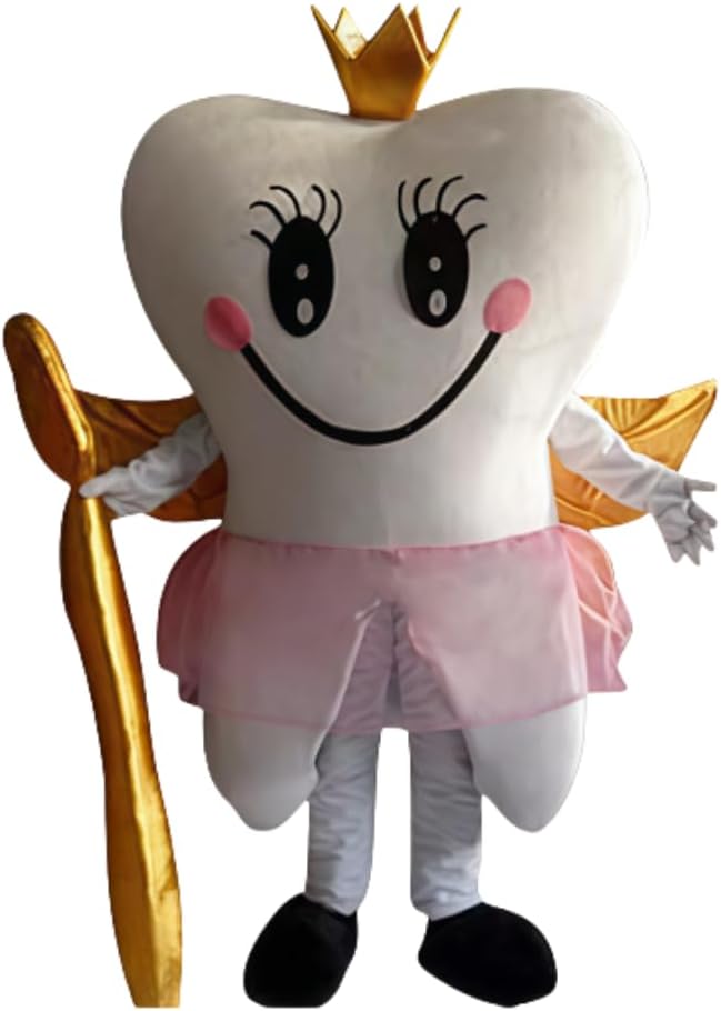 Tooth Costume for Adults Dental Health Public Welfare Activity Halloween Party Toothbrush Mascot Unisex Costume