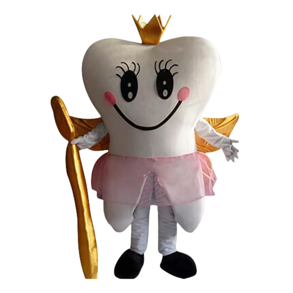 Gonglian Global Tooth Costume Dental Health Public Welfare Activity Halloween Party Tooth Crown Mascot Costume Adult Tooth Cosplay
