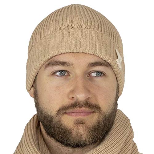 Body4Real gecertificeerd organisch natuurlijk katoen Unisex winter gebreide hoed - bruin