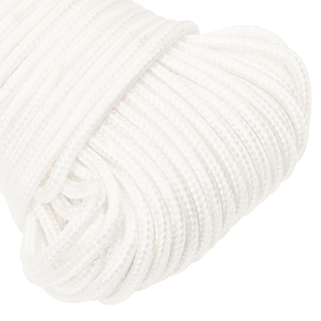 Cuerda Trenzada de la línea Outdoor, Cuerda for Barcos Polipropileno 240kg Resistente a roturas Multicolor Trenzado de Varios tamaños(White/100m,4 mm)