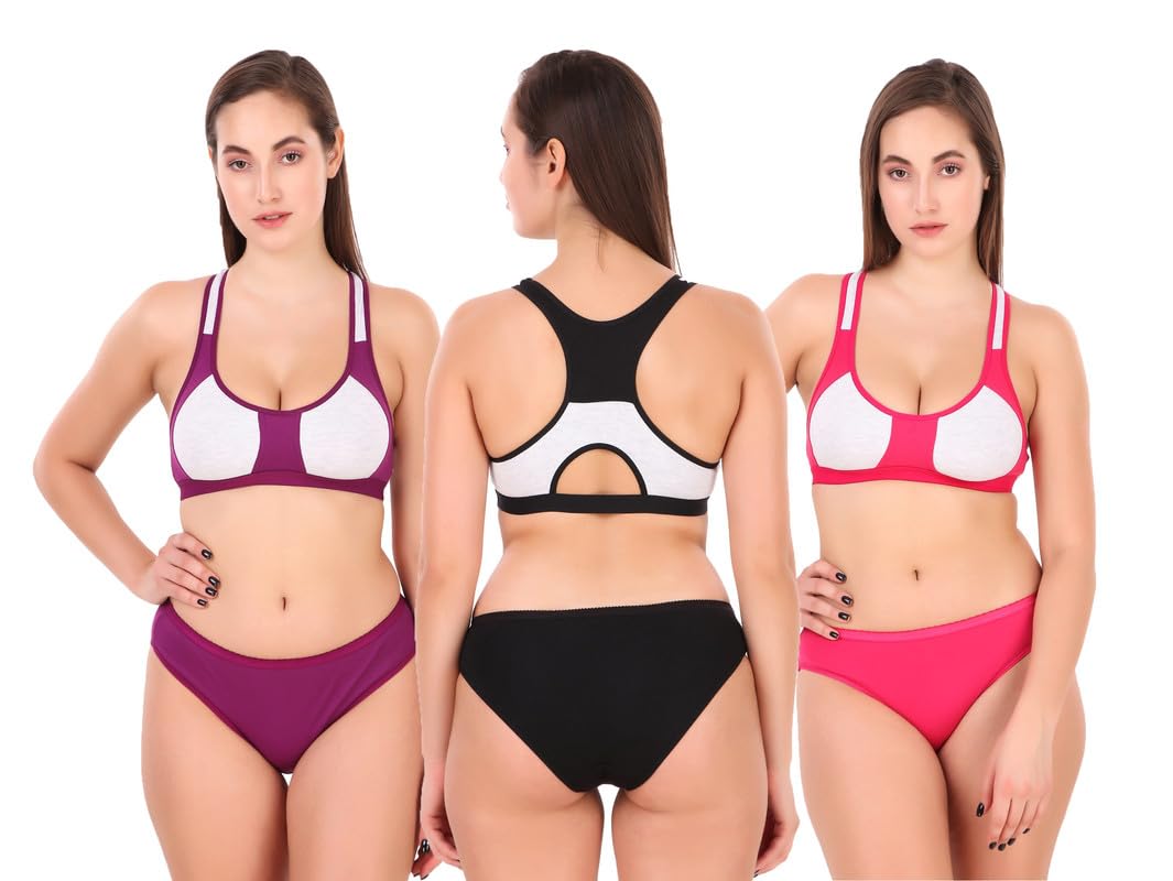 Women's Fancy Stylish Bra Panty Set All-Day Comfort Undergarment Set-image-39