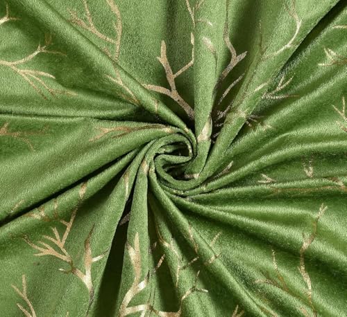 Image of Curtains 9 Feet Long for Living Room - Long Door & Window Curtain Set 1 Pcs Panel, Velvet Blackout & Stylish Parda for Home Decor & Office Green Colour 9 feet -1 pcs