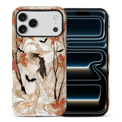 NONMY for iPhone 17 Pro Max/iPhone 18 Pro Max Case,Hybrid 2 Layer Hard Shell Silicone Protective Case - Halloween Witch Forest - Scratch Resistant Shockproof Cover