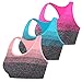 Produktbild Libella 3er Pack Damen Sport-BH Bustier Gepolsterter Push Up Ohne Bügel Sport Bra Fitness Sporttop Blau Rosa Orange 3775 S M