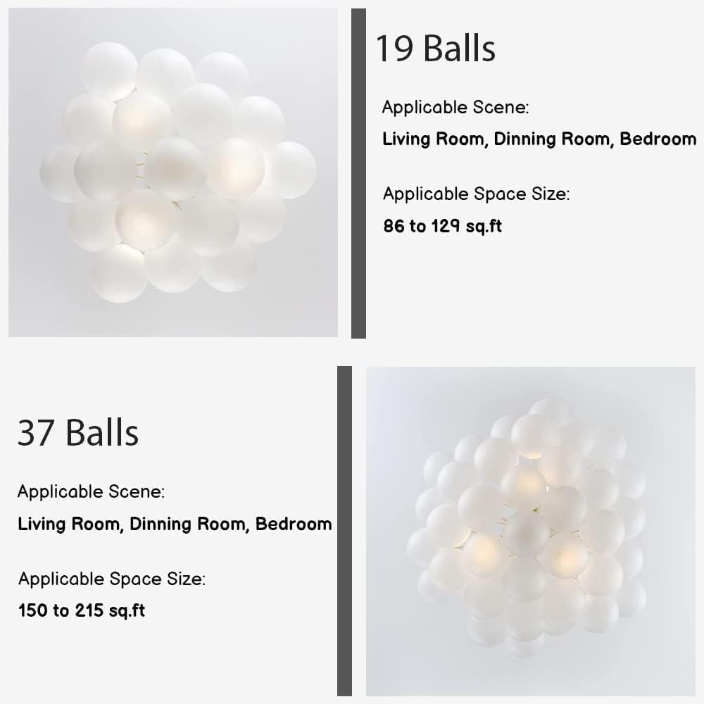 Nowoczesny żyrandol w kształcie kuli bąbelkowej, szklany klosz DIY lampa wisząca, dekoracyjne lampy sufitowe LED do przedpokoju sypialnia salon lampa wisząca, złoto, 19 szklanych kulek