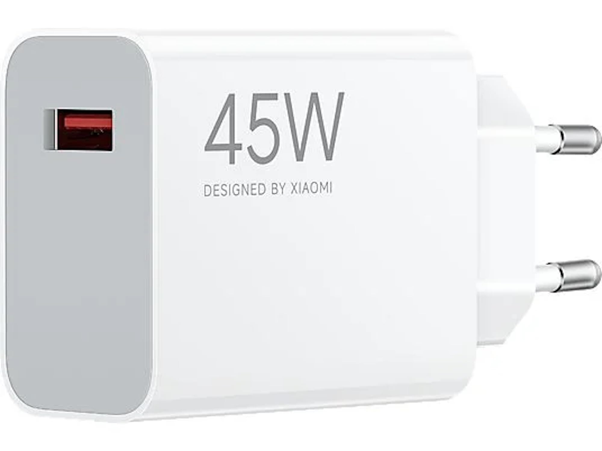 Xiaomi Caricabatterie 45W Turbo Charging, Alimentatore da Muro USB-A, Ricarica Rapida per Smartphone e Tablet Xiaomi e Redmi, Compatto e Leggero, Protezione Multipla, Colore Bianco (Versione Europea)