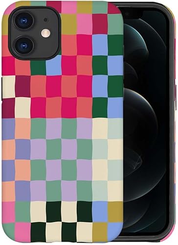 Vista 226 de SEized Funda compatible con iPhone 14 Pro Max, funda colorida de tablero de ajedrez para niñas, mujeres, niños y hombres, funda de protección