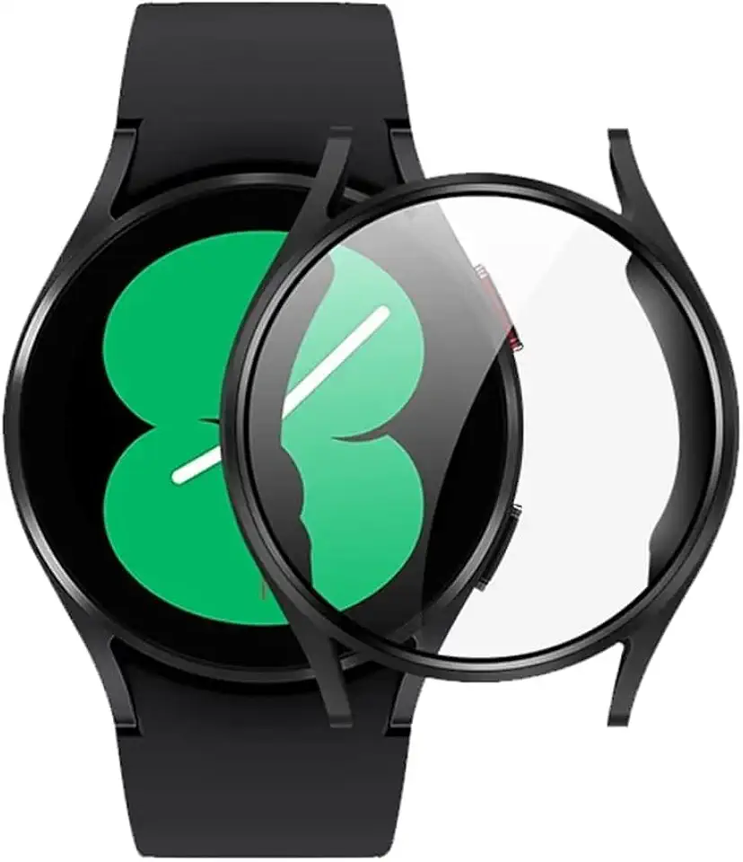 Capa Case Bumper Preto Com Película 9d P/galaxy Watch 6 44mm