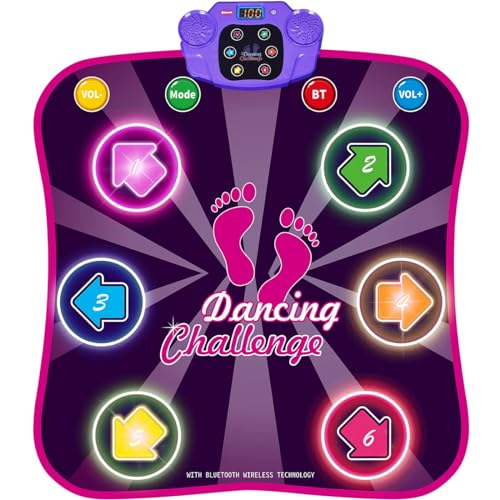 15% off - INSTOY Light Up Dance Mat for Girls：Dance Toys for 4 5 6 7 8 9 10 Year Old Girl Gifts - Music Dancing Game Pad with 5 Game Modes & Wireless Bluetooth - Birthday Gifts for Girls Boys Age 3-10