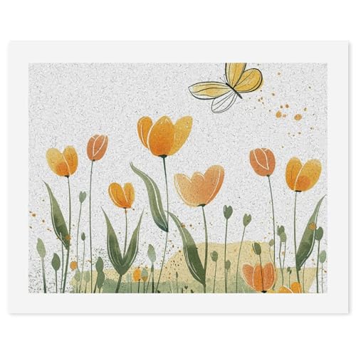 Kit de pintura por números para adultos y principiantes de tulipanes sobre lienzo digital