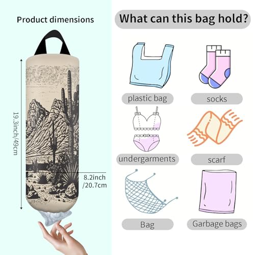 AYBELWG Plastic Bag Holder, Wall Mount Grocery Bag Organizer, Funny Hanging Trash Bag Storage Dispenser for Home Kitchen Old Mountain by AYBELWG - Used condition - Image 3