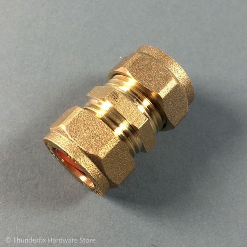 15mm Compression Straight Coupling Brass Plumbing Pipe Fitting Thunderfix