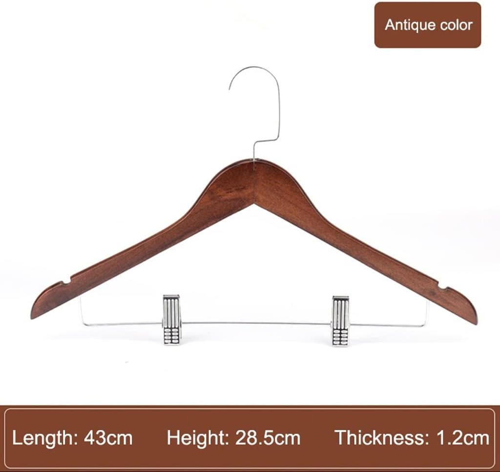 Coat Hangers Clothing Organization 10Pcs Vintage Coat Hanger Clip Space Saving Clothes Rack Skirt Wooden Trouser Pants Clothes Hangers Organizer Closet Essentials
