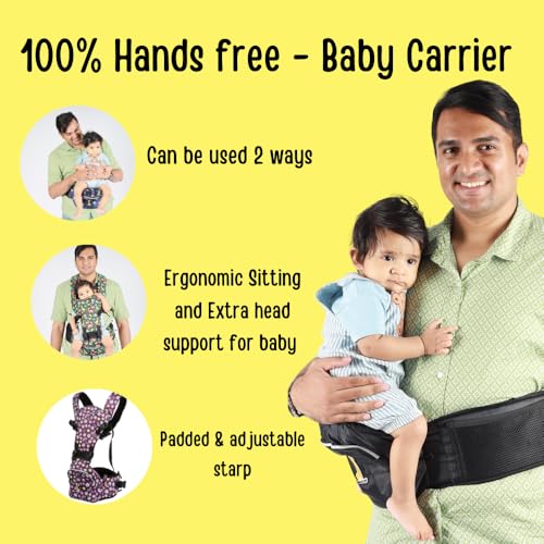 Image of My Giraffe Hippy Snug 2-in-1 Hip Seat Baby Carrier, Multi Wave