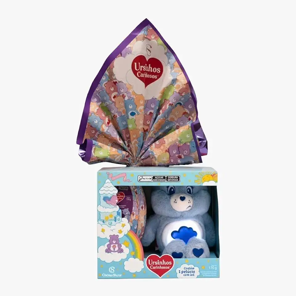 Ovo de Páscoa ao Leite Pelúcia Zangadinho com LED Ursinhos Carinhosos Cacau Show 170g