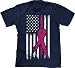 Blittzen Mens T-Shirt Breast Cancer Flag