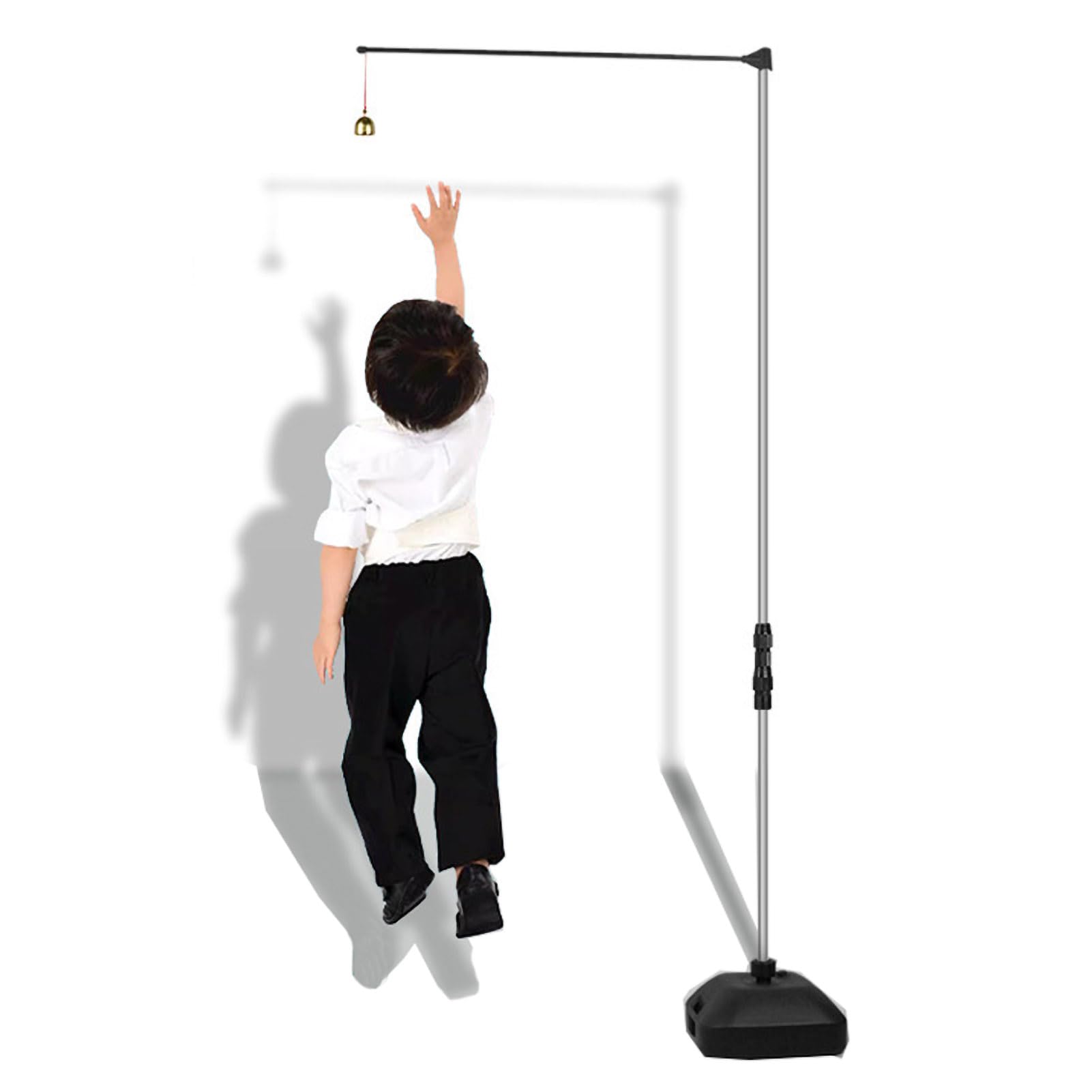 Adjustable Vertical Jump Tester with Bell, Floor Standing Jump Measurement Tool for Training