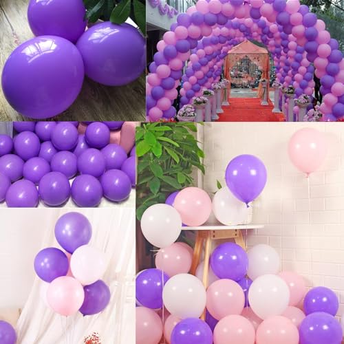 Image of 5 inch Purple Party Balloons, 100 pcs Mini Purple Latex Balloons for Birthday Wedding Baby Shower Decorations (Dark Purple)