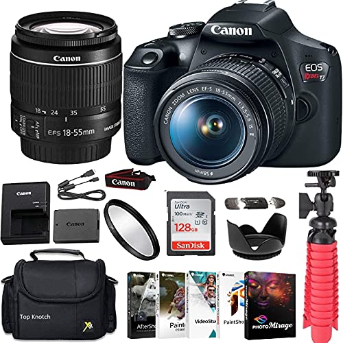 Canon EOS Rebel 2000D DSLR Camera Bundle with Canon EF-S 18-55mm f 3.5-5.6 is II Lens + Gadget Case + Sandisk 128gb Ultra Memory Card + Photo Software Suite + Accessory Kit + TopKnotch Kit