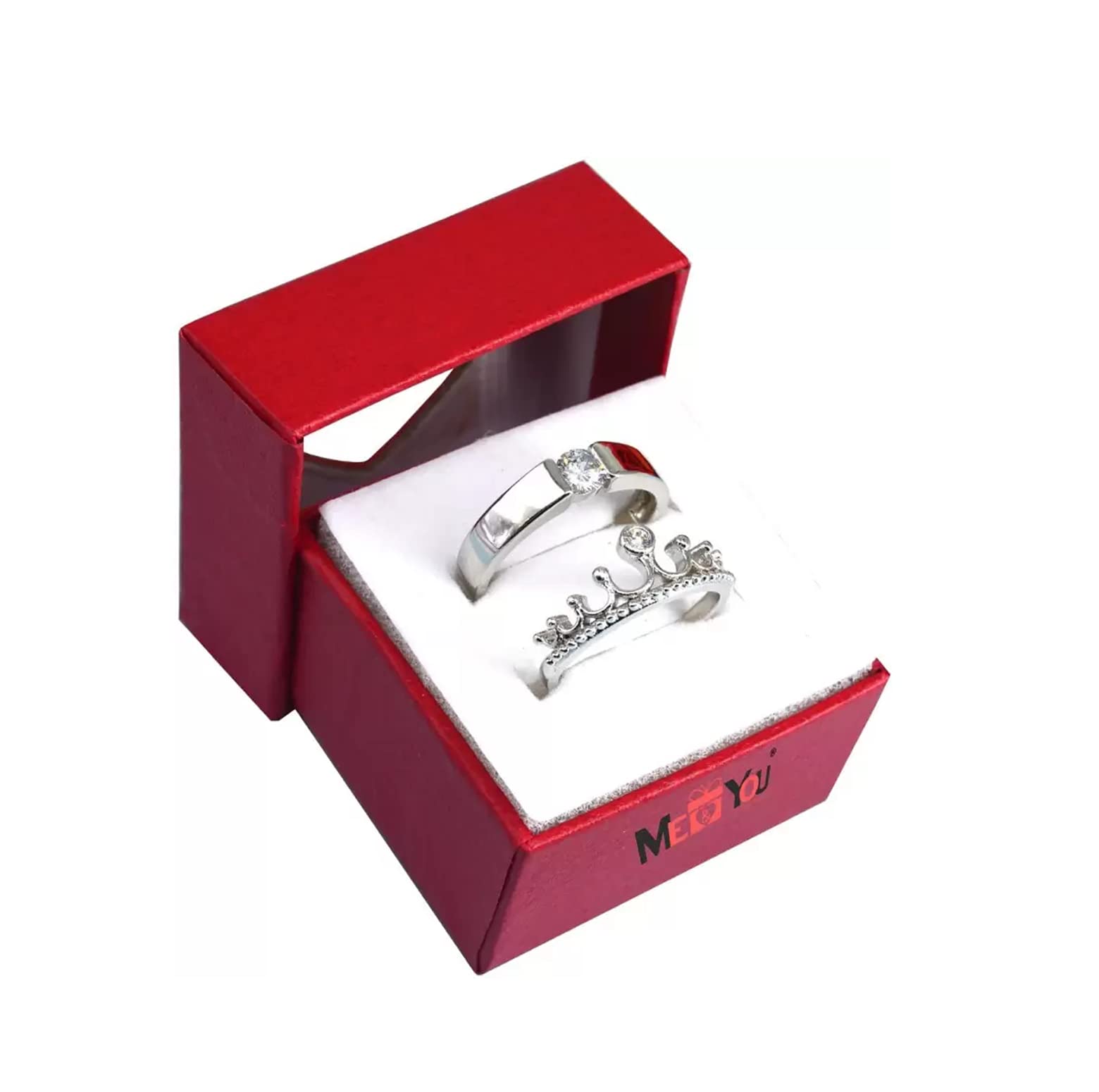ME & YOU Silver Color Couple Ring | Couple Ring Gift for Valentine’s Day, Birthday, Anniversary and any Special Occasion | Gift for Girlfriend, Wife, Fincee, Couples and Lovers (Couple Ring)-image-32