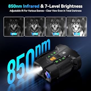 Binocolo Visore Notturno 4K: 4,5" Night Vision con Batteria Ricaricabile Da 5000mAh - Visione Notturna 10X Digitale Zoom 7-Livelli Infrarossi - Regali Di Caccia Per Uomini/Papà/Marito - Campeggio