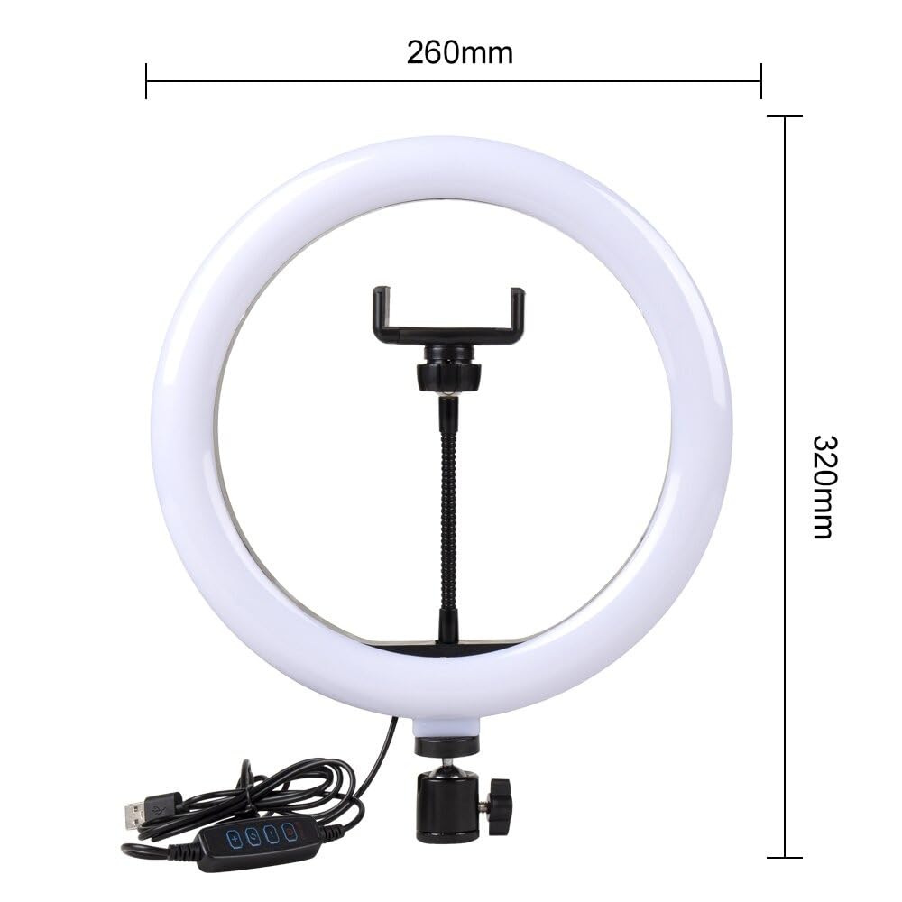 Luminate Anneau lumineux 26 cm avec trépied pour YouTube, selfie, maquillage, photographie, 10 niveaux de luminosité