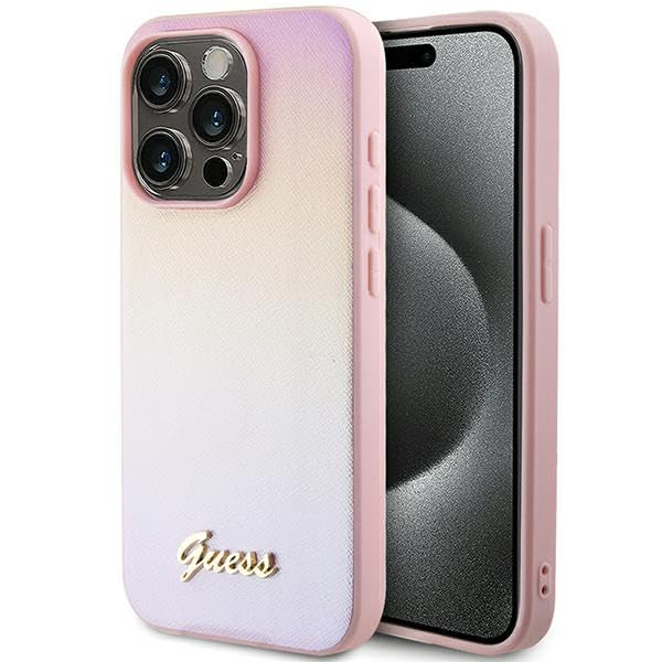 Guess GUHCP15LPSAIRSP Carcasa rígida para iPhone 15 Pro de 6,1 Pulgadas, Color Rosa