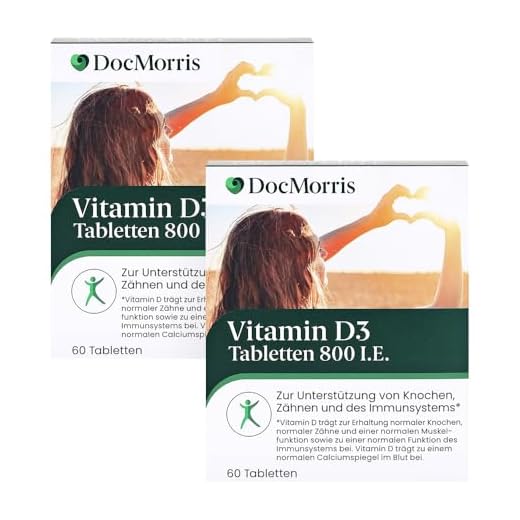 DocMorris Vitamin D3 800 I.E. Duo – 2 x 60 Tabletten – Für Immunsystem, Knochen, Zähne & Muskeln - Nahrungsergänzungsmittel