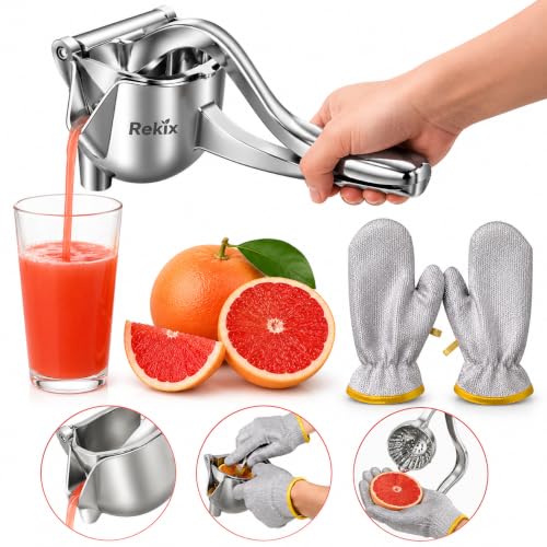 Combo of Big Size Orange Juicer With (Aluminium Dishwashing Hand Glove), Fruit Juicer Machine, Mosambi Juice Maker, Manual Hand Press Citrus Juicer fo
