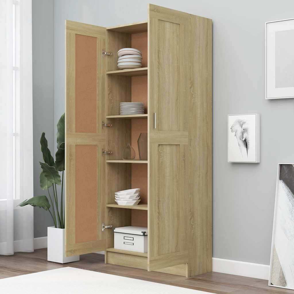 Générique Bibliothèque Chêne Sonoma 82,5x30,5x185,5 cm Bois d'ingénierie,Meubles,Étagères,Bibliothèques,Brun,44.52 KG,802735