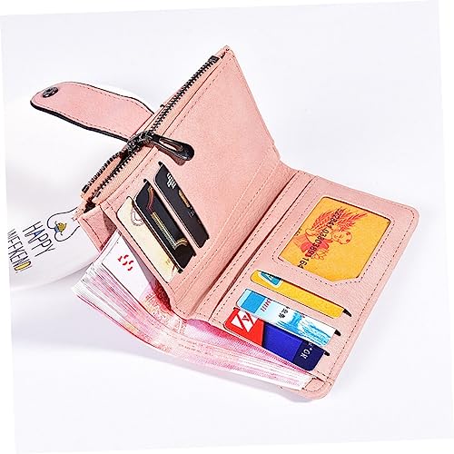 Fashionable Pink Small Wallet for Women Short Leather Zipper Storage Purse for Everyday Use and Travel3