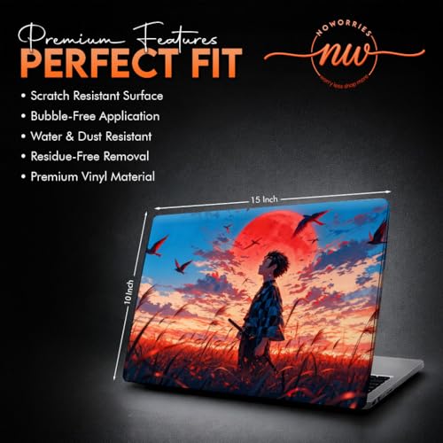 Image of NoWorries Laptop Skin for 15.6 & 14 Inch Laptop | Motivational, Superhero, Sports & Graphic Design Laptop Sticker Wrap | Premium Vinyl Laptop Cover (Tanzero, 15 x10inches)