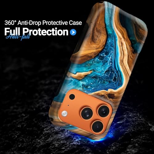 Coque iPhone 17 Pro contre les rayures avec double couche bois résine MagSafe - 6