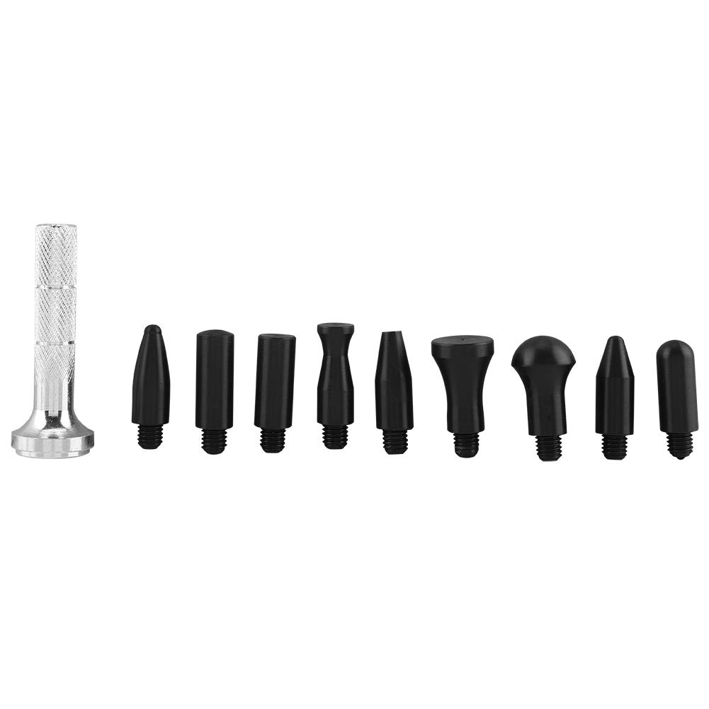 Dent Repair Tools, DIY Paintless Dent Repair Pen, Knock Tools Tap Down Pen Paintless Dent Repair Hand Tool Set for Hail Puller PDRs Tool with 9 Heads