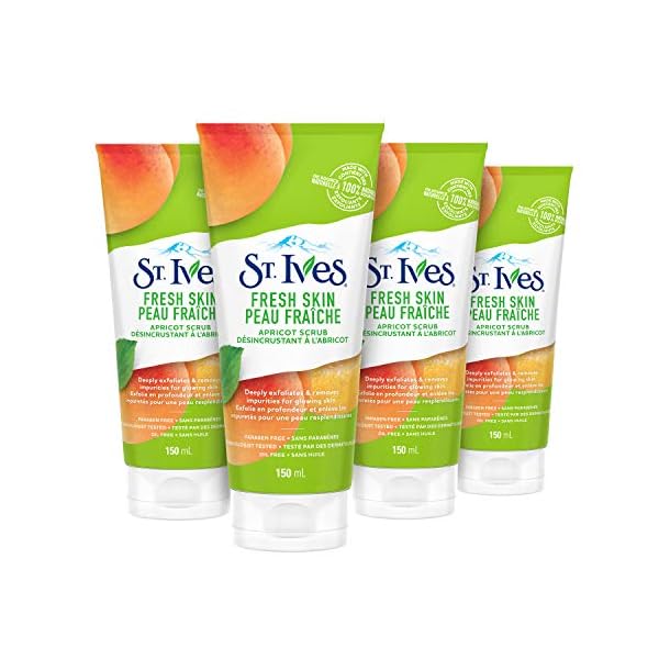 St. Ives Fresh Skin Face Scrub For Healthy Skin Apricot Exfoliating Face Wash With 100 percent Natural Exfoliants, 6…