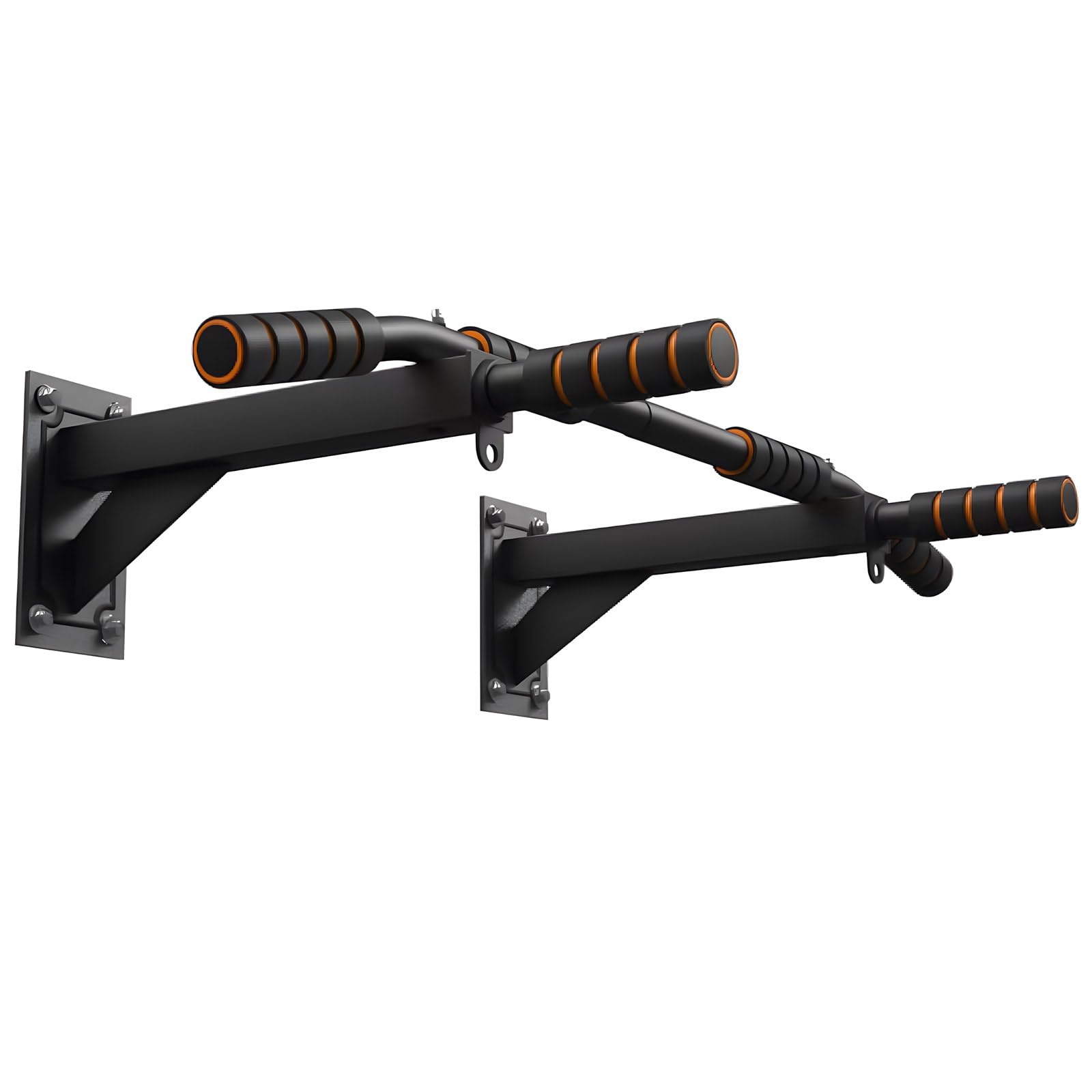 YedZen Wall Mounted Pull Up Bar, Multi-Grip Chin Up Bar Up to 440lbs, with 6 Foam Padded Hand Grips and 2 Suspension Hooks, Upper Body Workout Bar for Home Gym Exercise, Strength Training