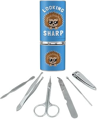 Looking Sharp Porcupine Funny Humor Stainless Steel Manicure Pedicure Grooming Beauty Care Travel Kit