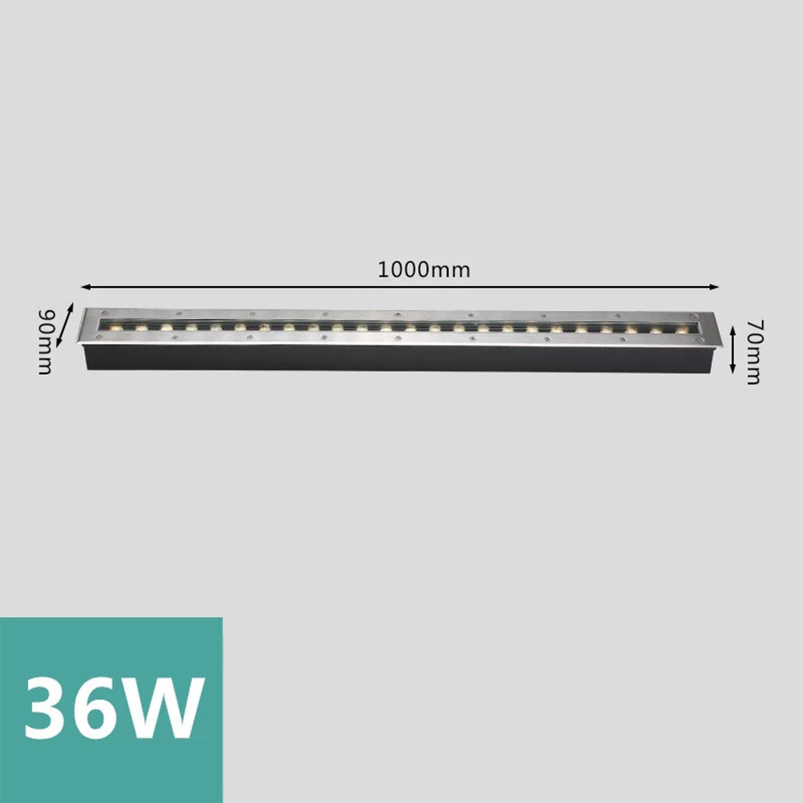 Striscia Luminosa A LED da Incasso A Bassa Tensione, Impermeabile Ip66, Dc12/24V, Ideale per Vialetti, Gradini, Cortili, Recinzioni, Giardini E Sentieri.,Red-36W-DC12V