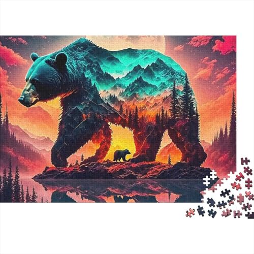 Rompecabezas de oso polar de 1000 piezas, juego desafiante de 70 x 50 cm con diseño cósmico