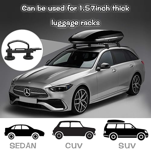 Roof Box U-Bolt Clamps,Keep Your Luggage Safe-Cargo Carrier/Roof Rack Bracket Kit with 8 Locking Nuts - Includes Straps, Sticker, and 83mm Internal Width(4 Sets).