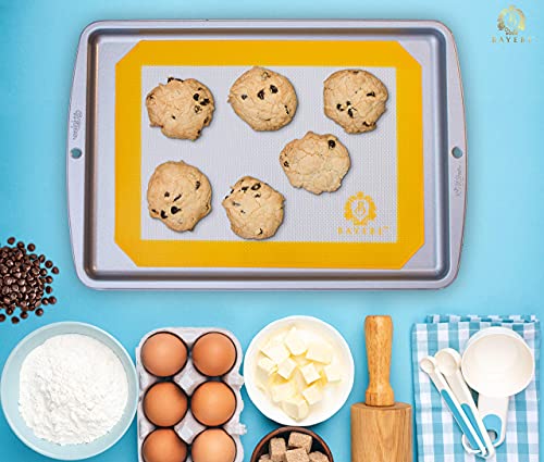 Silicone Baking Mat Set Of 5-2 Half Sheets + 1 Quarter + 1 Round & 1 Square Silicone Mats For Baking - Nonstick Silicone Baking Sheet - Reusable Silicone Cookie Sheet & Silicone Baking Mats For Oven #TOP3