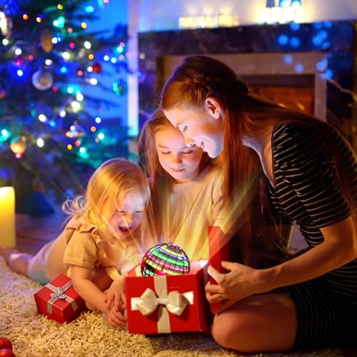 Flying Orb Ball (Red, 2024 Upgraded) with Dazzling Lights, Magic Hover Spinner, Cool Boomerang Drone, Floating Cosmic Globe, Kids Outdoor Toys, for 6 7 8 9 10 Year Old Boys Girls