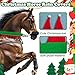 Pilleay 2Pcs Christmas Rein Covers, Felt Horse Bridle Covers for Xmas Holiday Parades Holiday Horse Santa Costume Accessories Equestrian Festive Decor